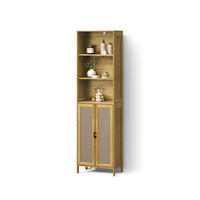 KOPALNIŠKA OMARICA Mincio, Bambus, 48 x 170 cm z 2 vrati - naravne barve, leseni material (48/170/29cm) - Livinity®