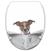 WC-SITZ mit Absenkautomatik & Top Fix Newspaper - Braun, Holzwerkstoff (37.7/5.5/48cm) - Sanilo