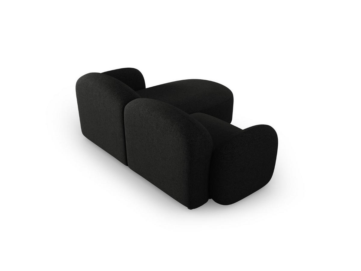 ECKSOFA links Blair aus Chenille-Stoff mischung schwarz 3 Sitzplätze - Schwarz, Textil (155/194cm) - Micadoni