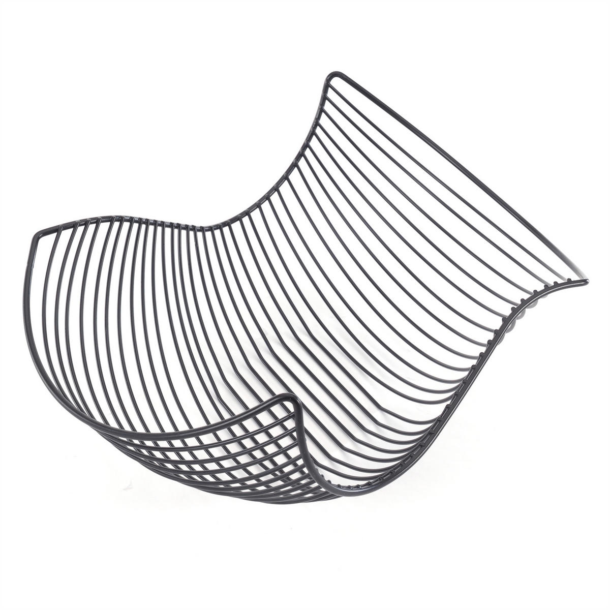 OBSTKORB SALOMON Metall schwarz matt - Schwarz, Metall (16cm) - DESIGN DELIGHTS