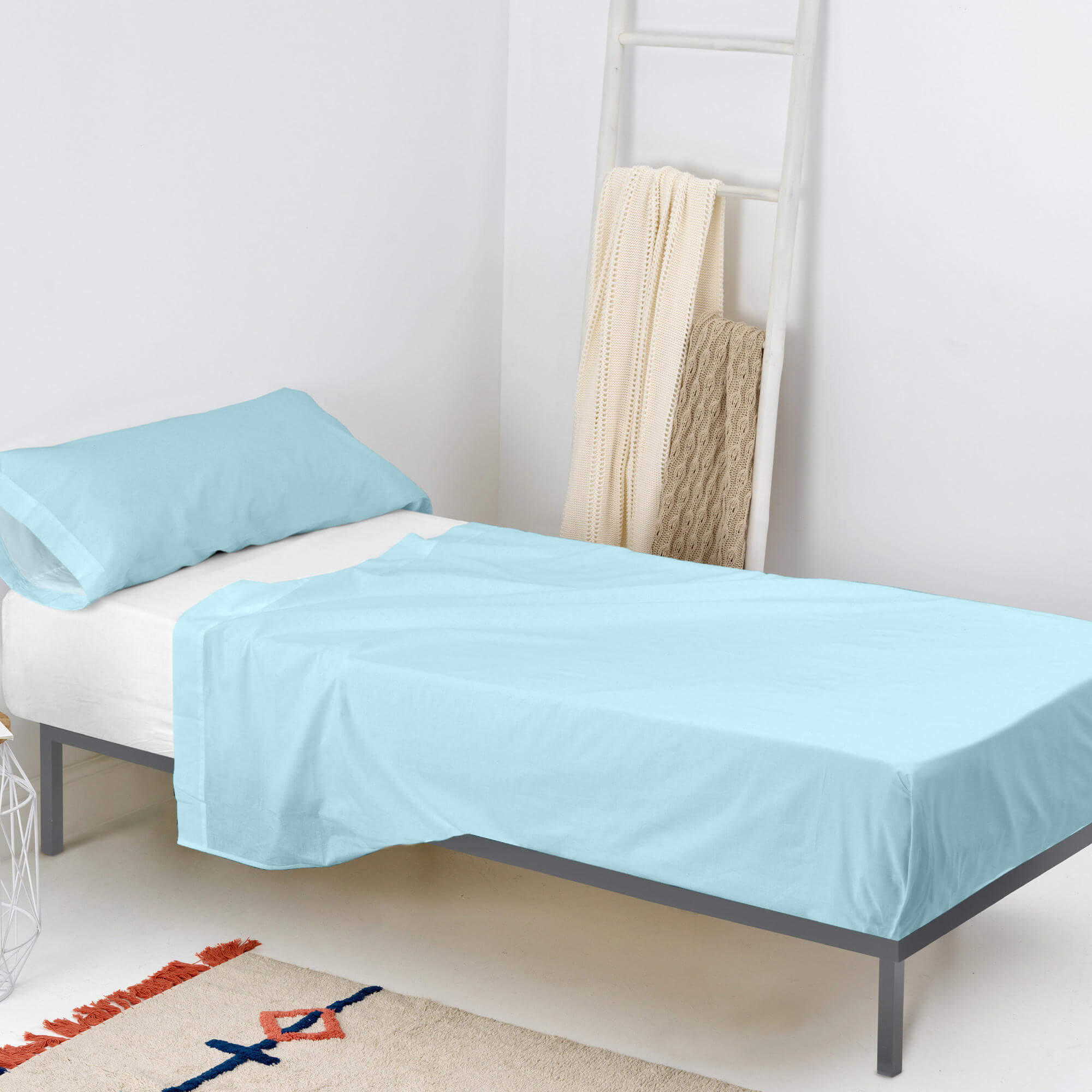 BETTWÄSCHE 2er-Set teiliges basic 180x270 cm blau - Blau, Textil (180/270cm) - Happy Friday