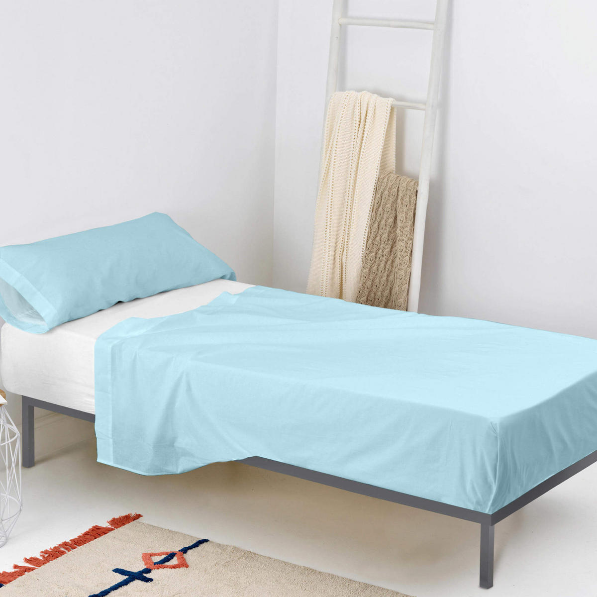 BETTWÄSCHE 2er-Set teiliges basic 180x270 cm blau - Blau, Textil (180/270cm) - Happy Friday