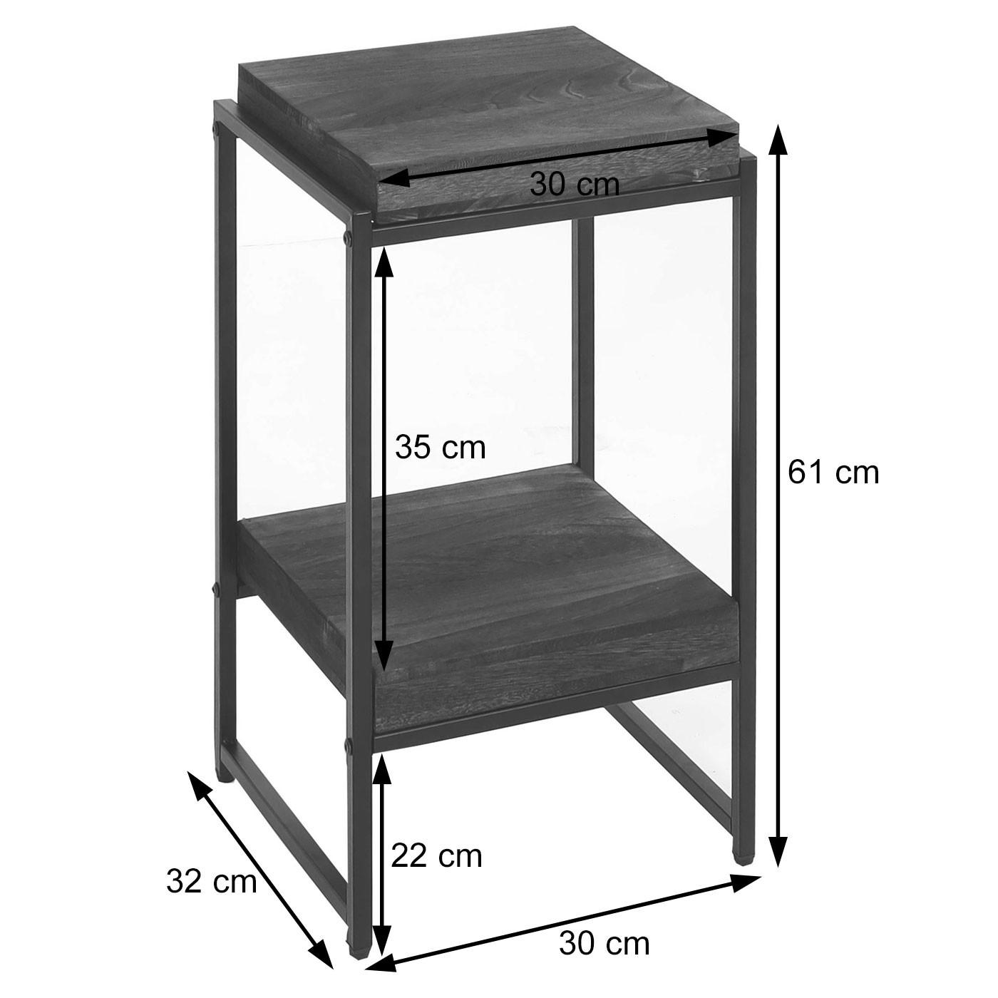 BLUMENTISCH quadratisch Grau - Grau, Holzwerkstoff (32/30/61cm) - MCW