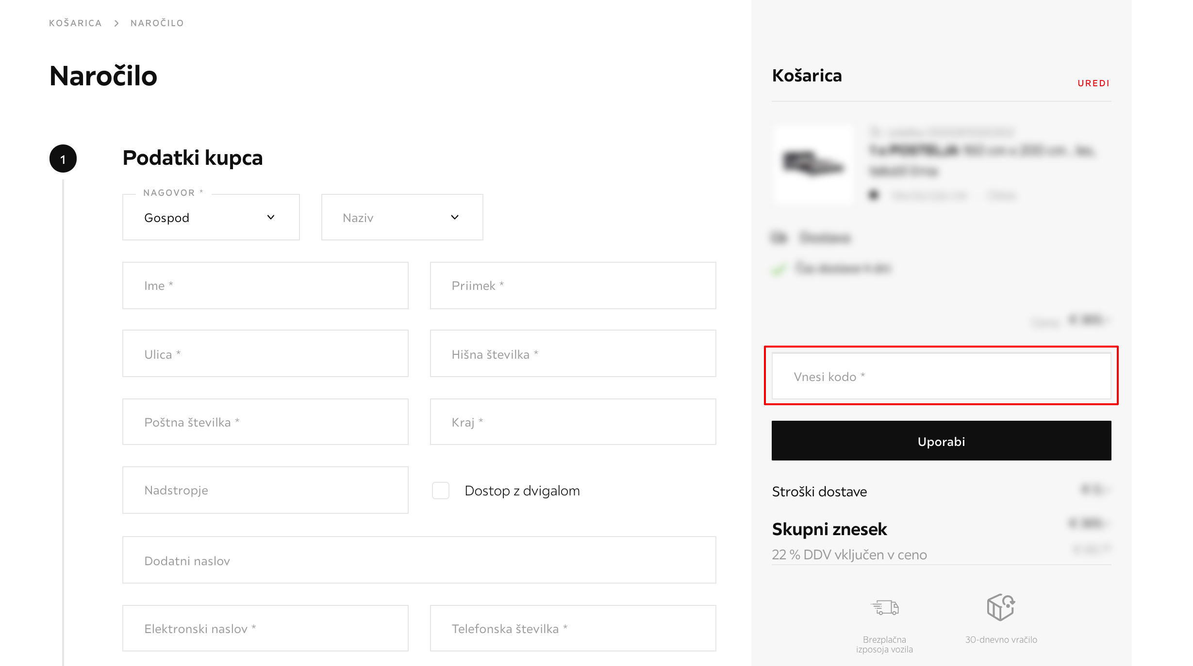 Unovčevanje ugodnosti v spletni Lesnini