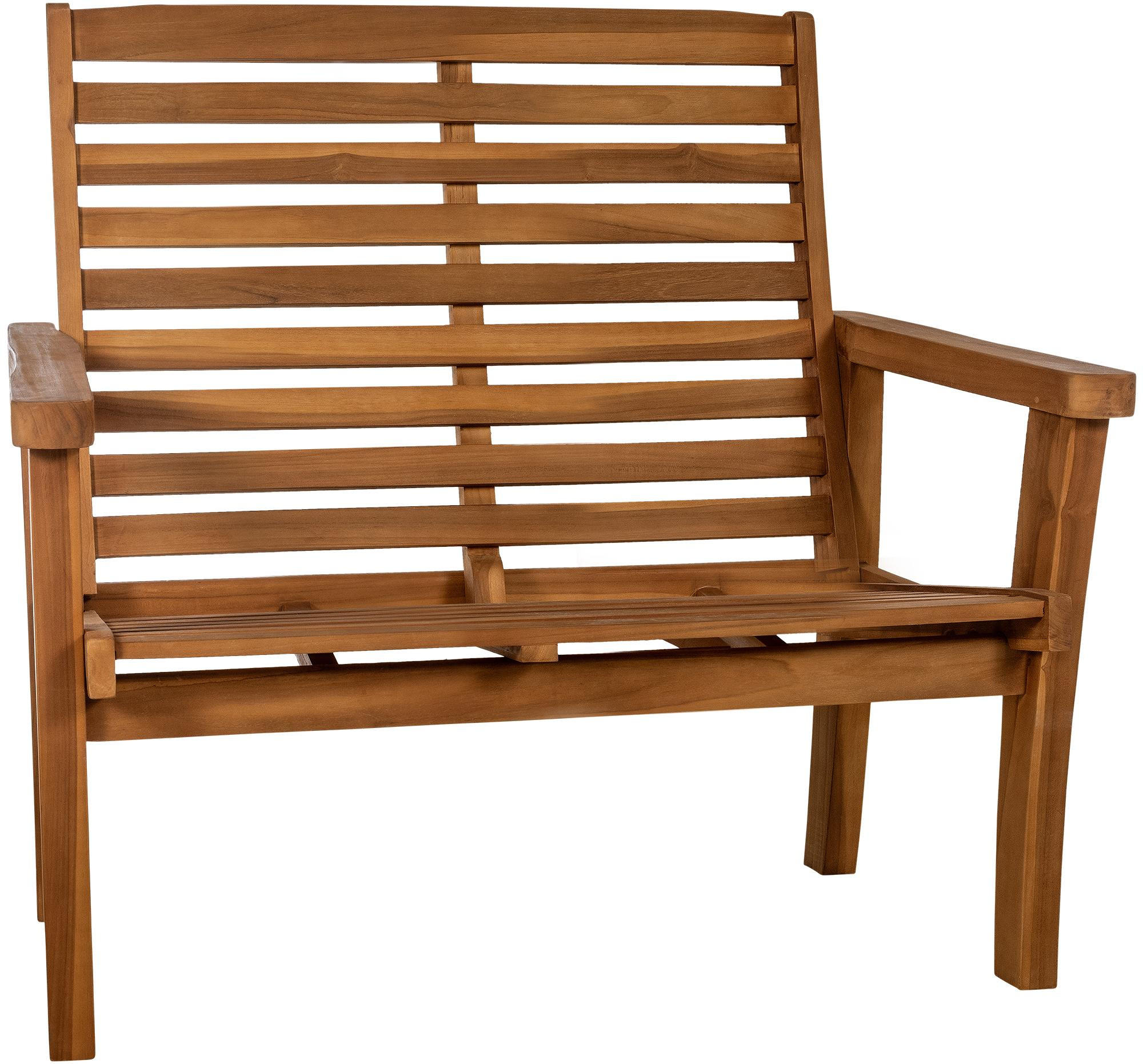 TEAKBANK Peter Liegefunktion 120x78x111cm Teakholz Teak Gartenbank - Teakfarben, Holz (120/111/78cm) - DELUKE