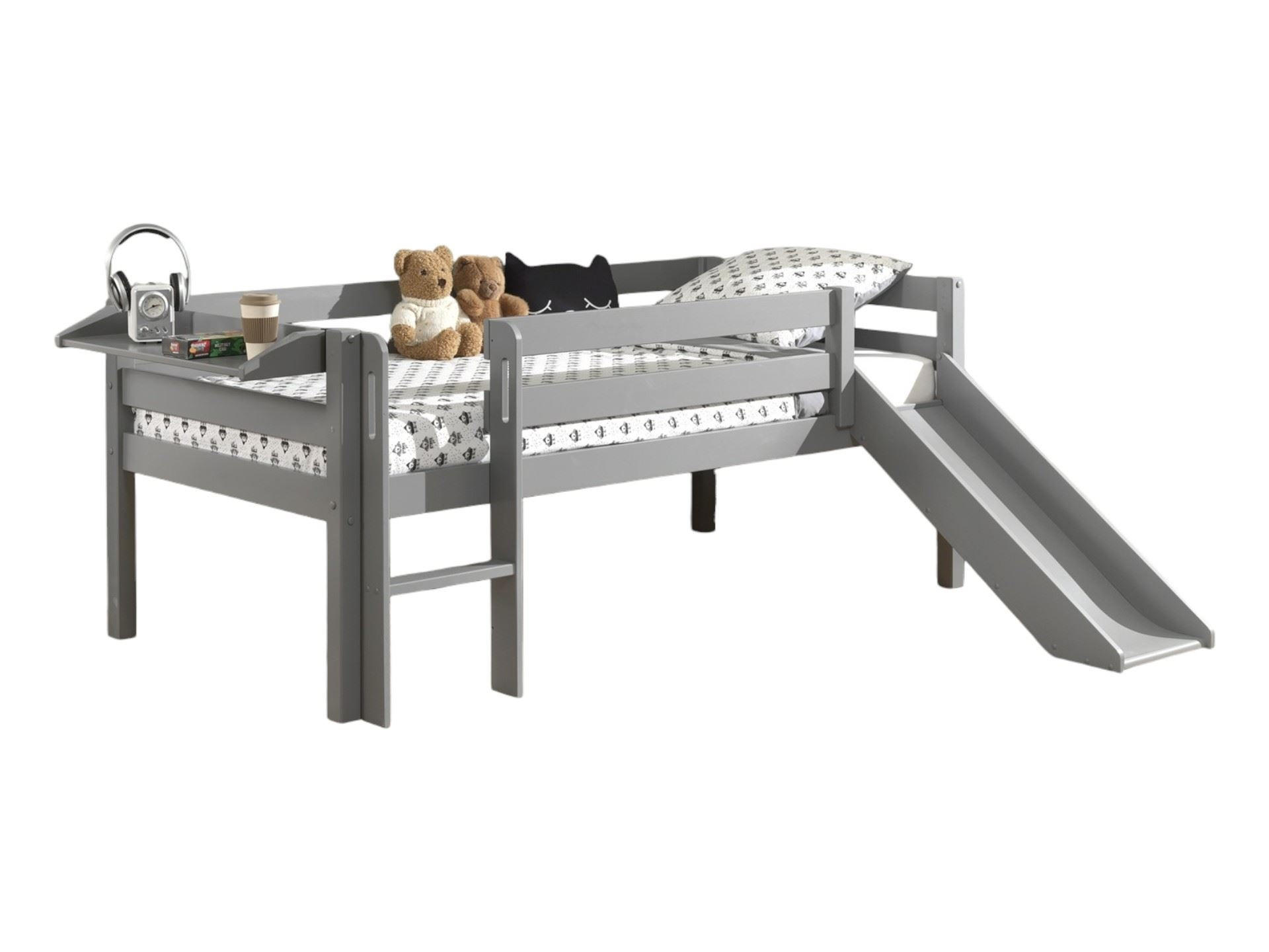 KOJENBETT mit Rutsche Karolina 208x83x175 aus Massivholz in Grau - Grau, Holz (90/200cm) - 58aufmkessel