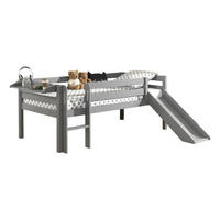 KOJENBETT mit Rutsche Karolina 208x83x175 aus Massivholz in Grau - Grau, Holz (90/200cm) - 58aufmkessel