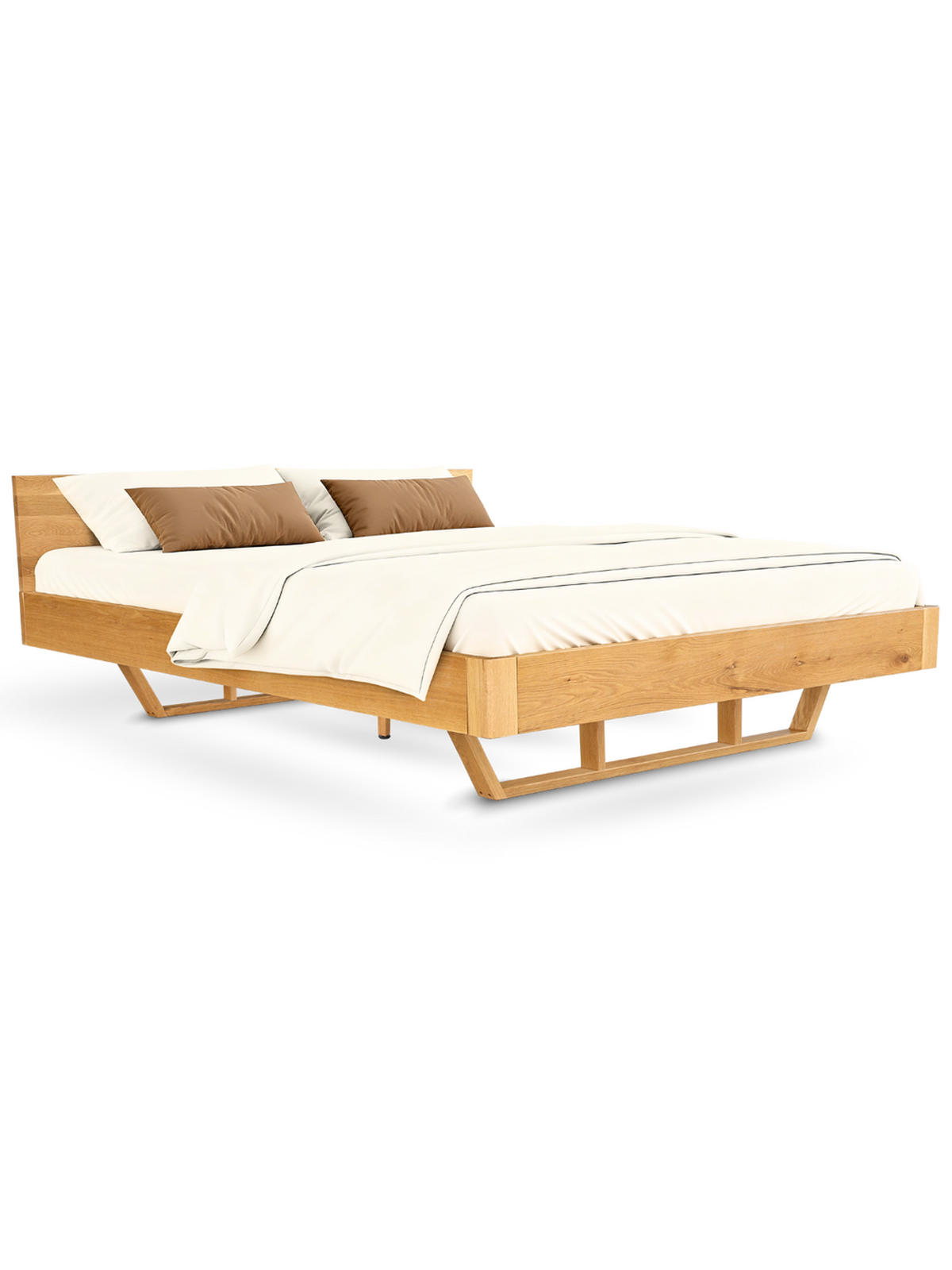 MASSIVHOLZBETT 200 cm x 200 cm - Eichefarben, Holz (200/200cm) - holz4home