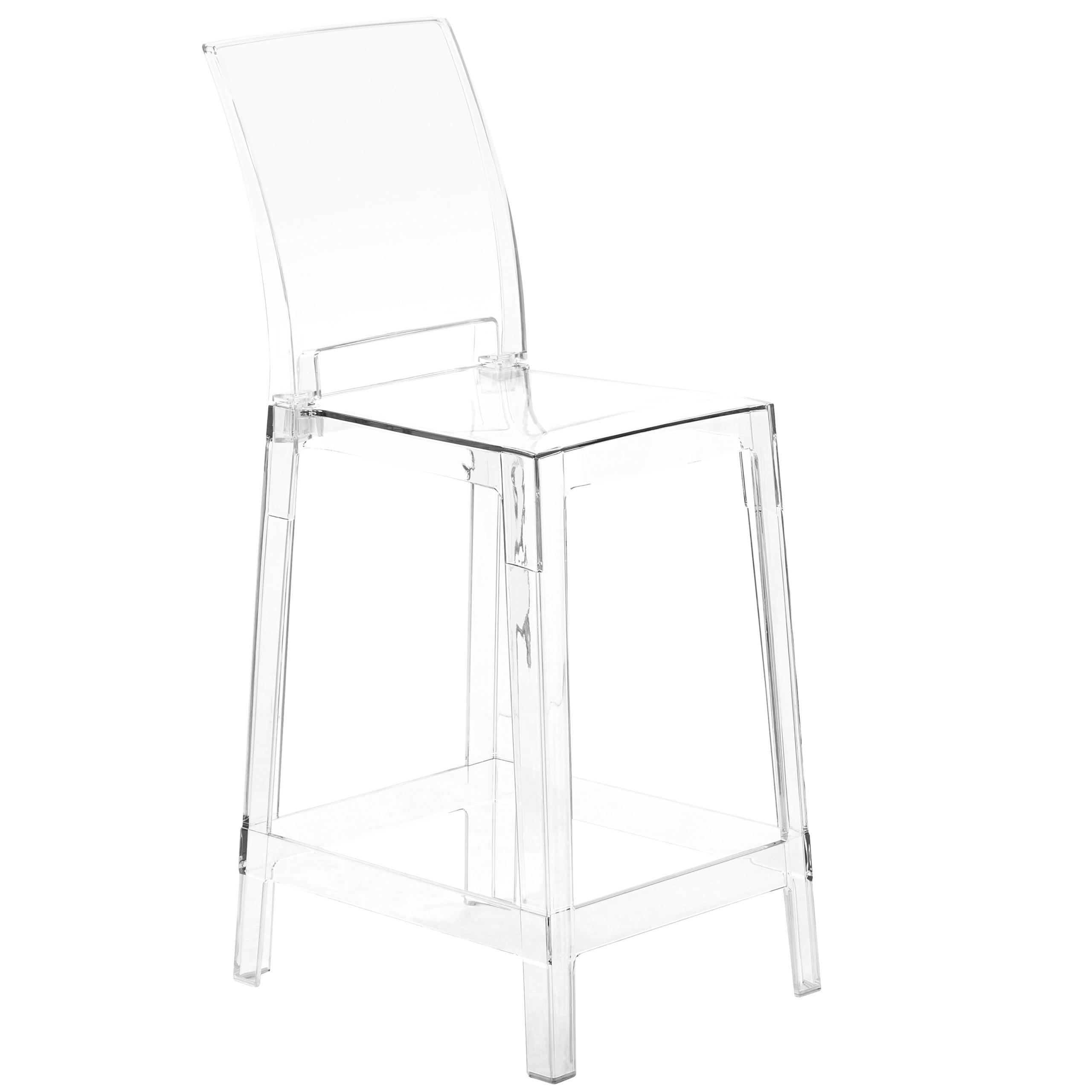 BARSTÜHLE 2er-Set Kunststoff Transparent Wellington - Transparent, Kunststoff (41/99/48cm) - Beliani