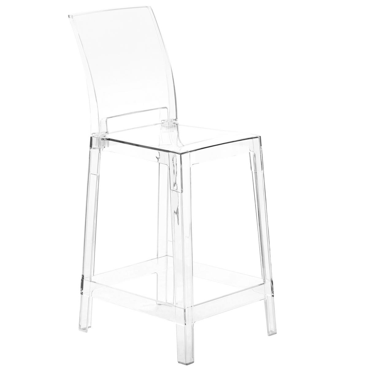 BARSTÜHLE 2er-Set Kunststoff Transparent Wellington - Transparent, Kunststoff (41/99/48cm) - Beliani