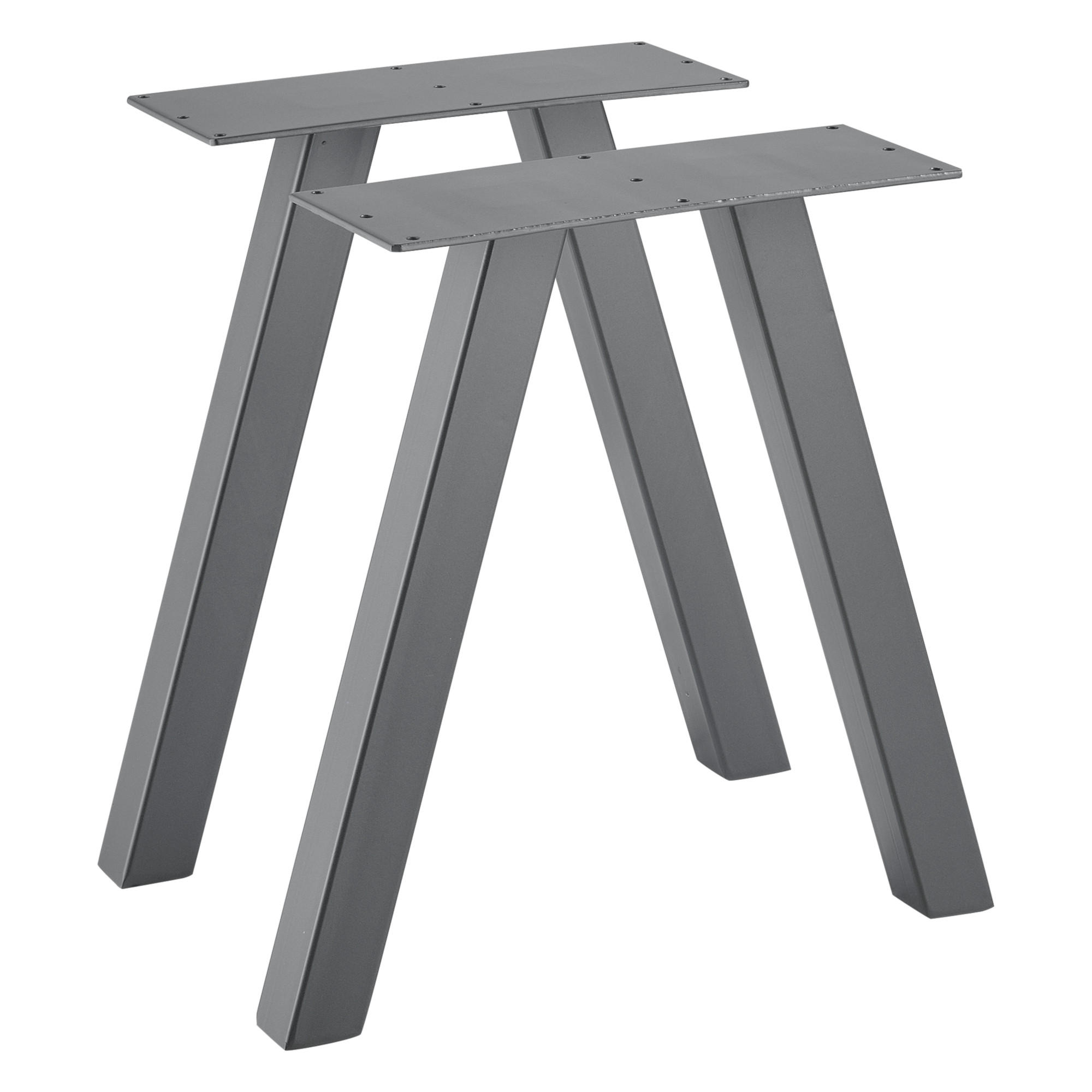 TISCHGESTELL-SET 2-TLG. Eschau - Grau, Metall (40/40/12cm) - [en.casa]