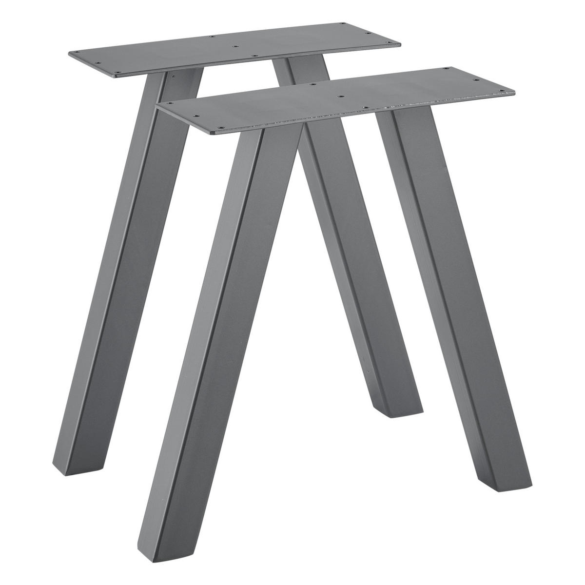 TISCHGESTELL-SET 2-TLG. Eschau - Grau, Metall (40/40/12cm) - [en.casa]