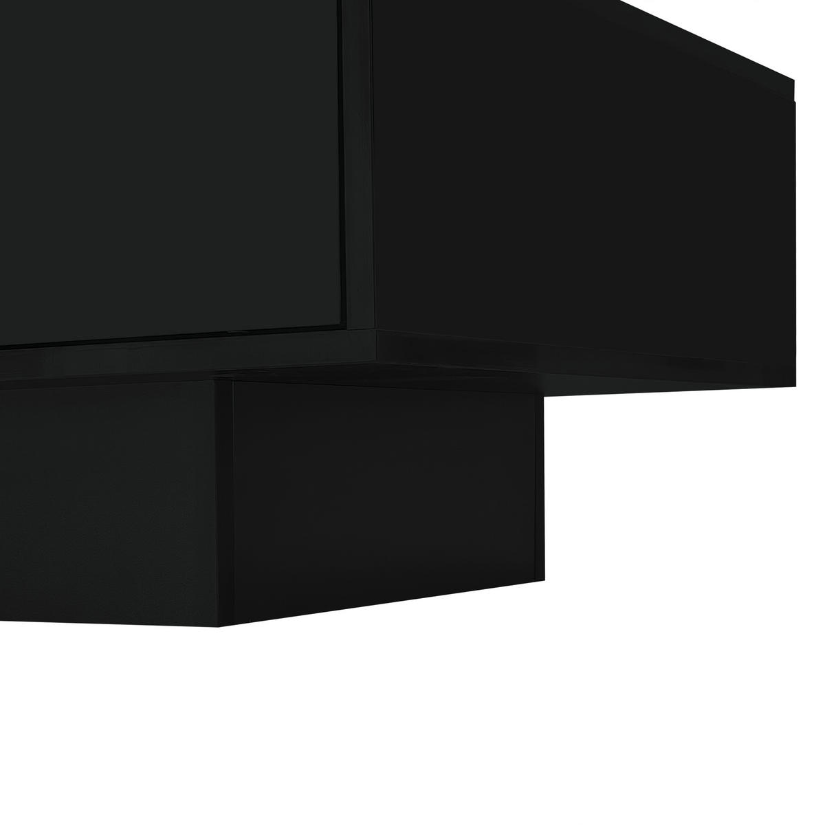 COUCHTISCH 115/55/34 cm schwarz hochglänzend mit 2 Schubladen und LED-Beleuchtung - Schwarz, Holzwerkstoff (115/55/34cm) - OKWISH