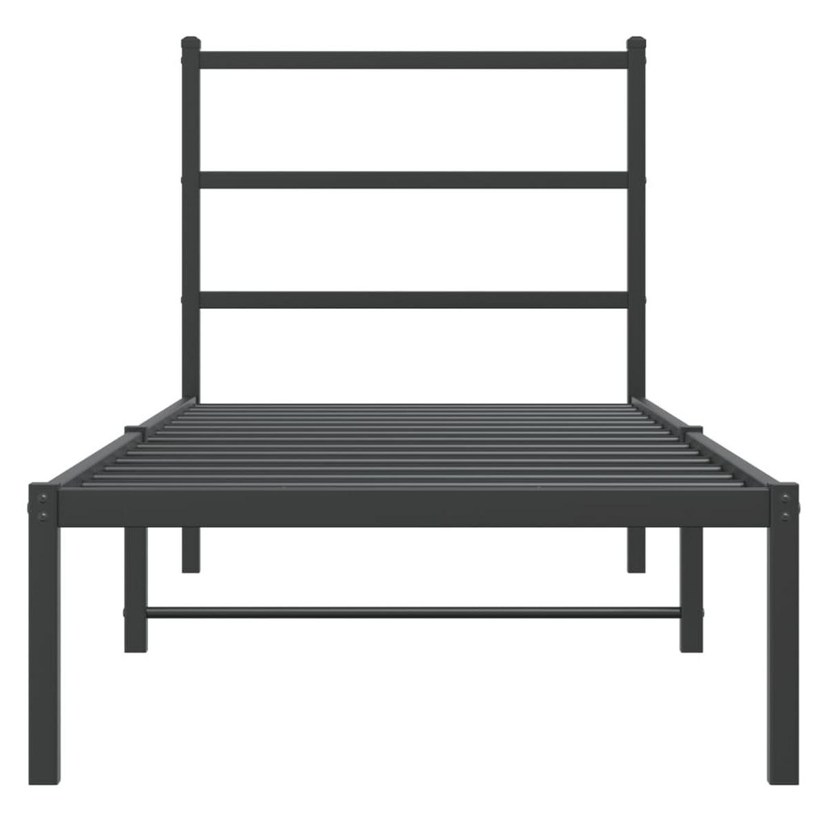 BETTGESTELL Mit Kopfteil Metall Schwarz 80/200 Cm - Schwarz, Metall (80/200cm) - vidaXL