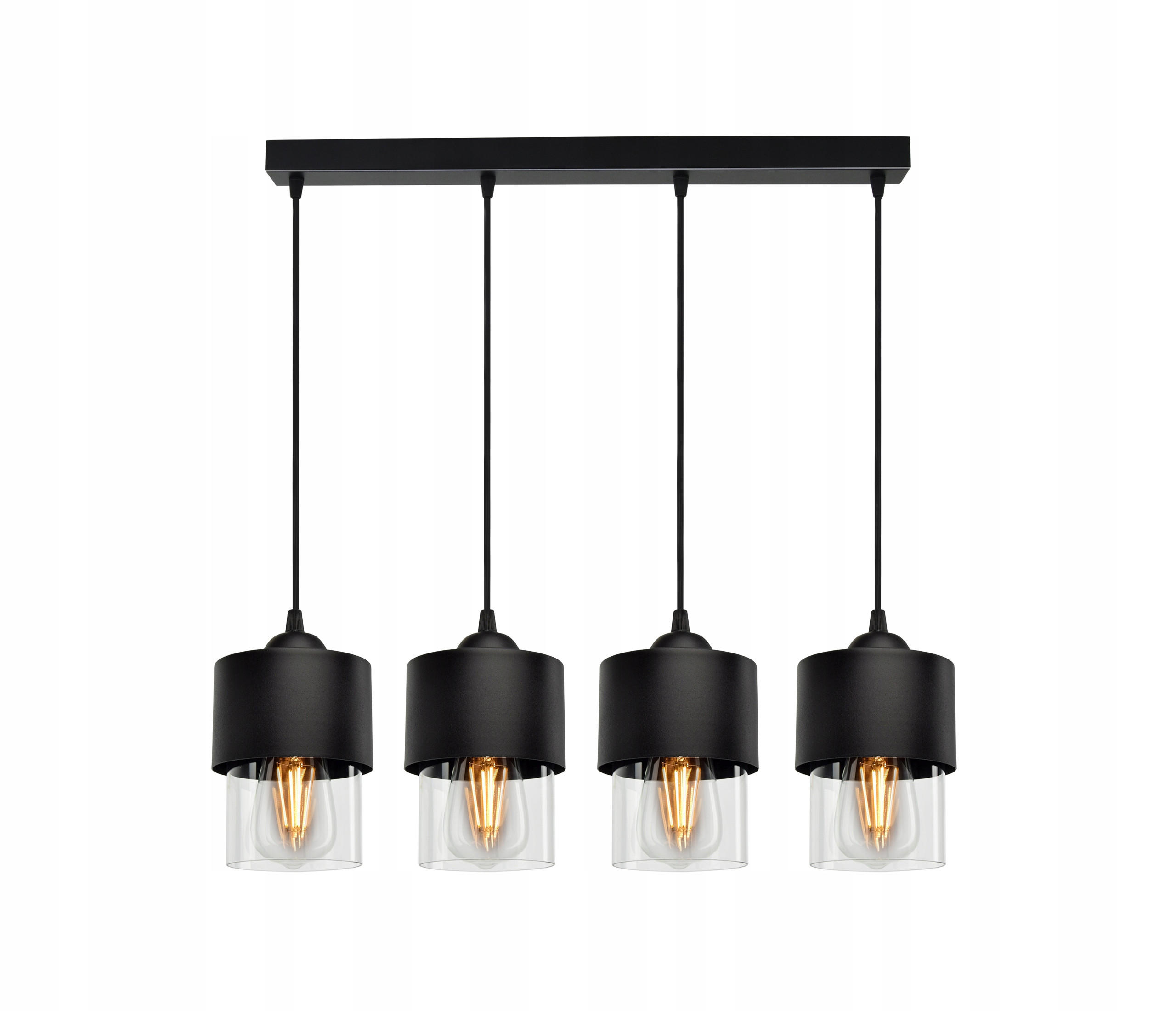 PENDELLEUCHTE Hege - Transparent/Schwarz, Glas/Metall (12/65/80cm) - kiki design