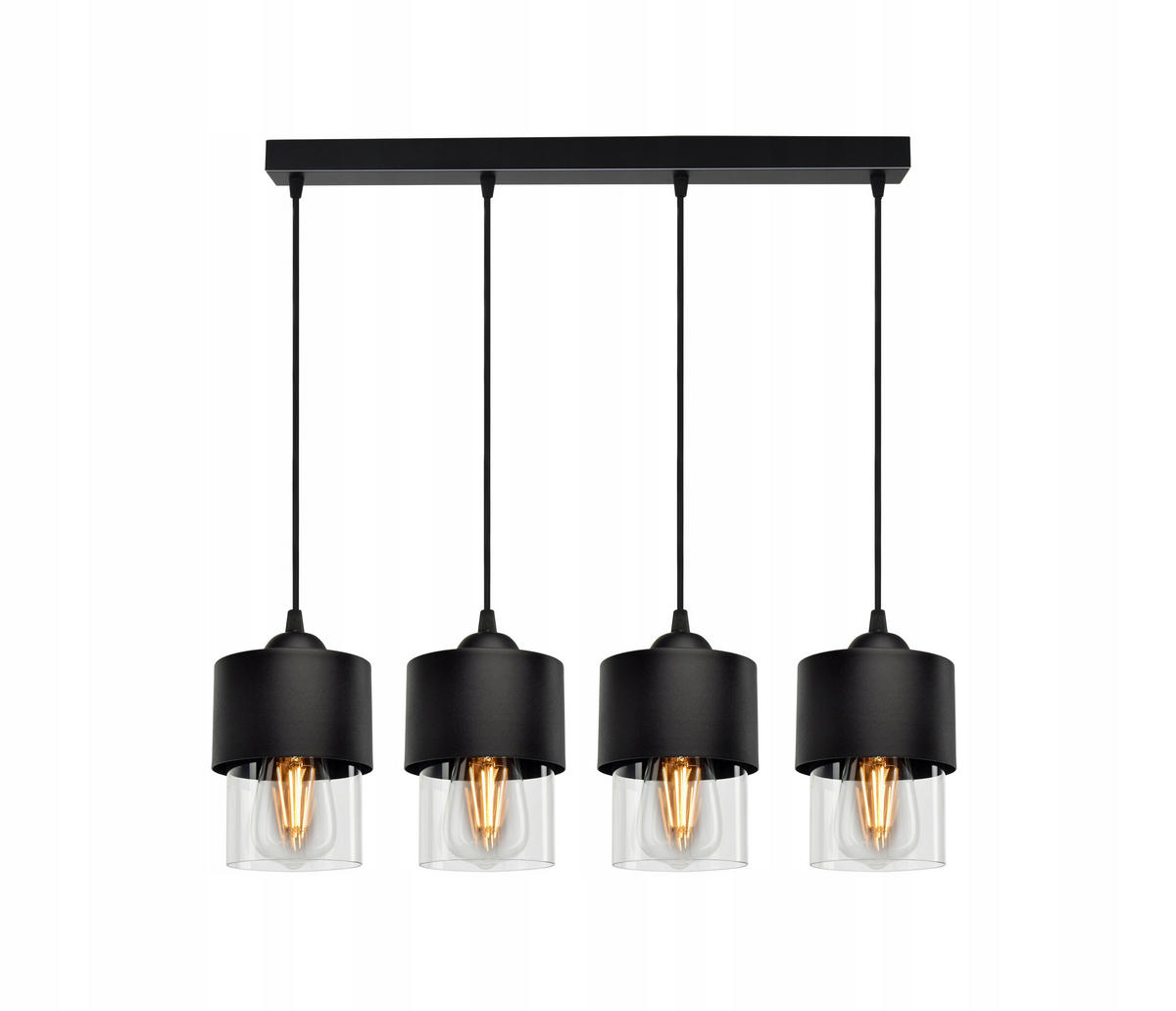 PENDELLEUCHTE Hege - Transparent/Schwarz, Glas/Metall (12/65/80cm) - kiki design