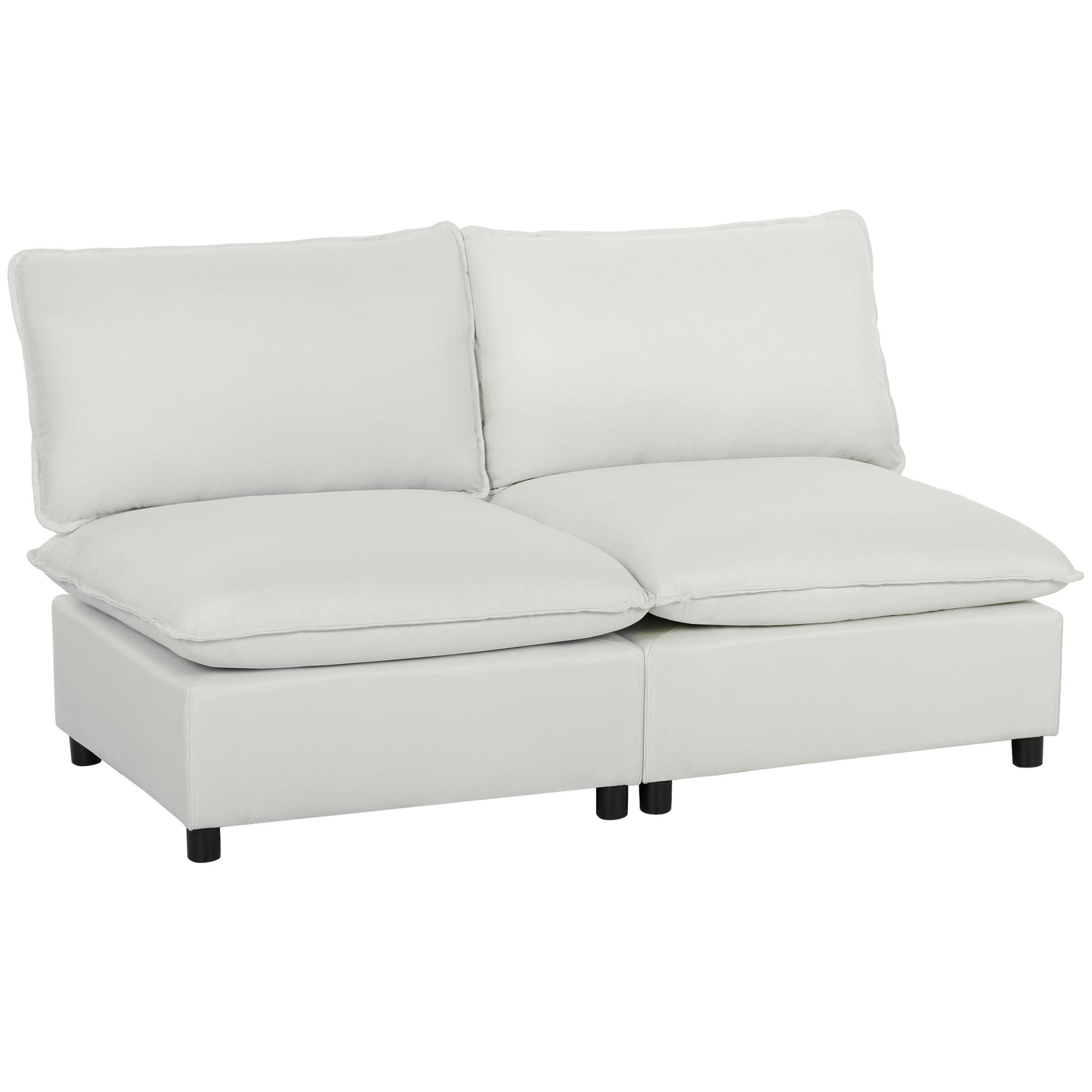 2-SITZER-SOFA Kunstleder Grau - Schwarz/Grau, Kunststoff (85/78/146cm) - HOMCOM