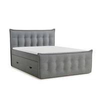 BOXSPRINGBETT Fatu 180/200 cm, in Grau, Bettkasten, Matratze, Topper - Schwarz/Grau, Holz/Holzwerkstoff (180/200cm) - Maison de Reve