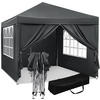 PAVILLON Pop-Up wasserdichter Faltpavillon, aus Oxford Metallrahmen 3 x 3 m - Anthrazit, Metall (300/300/260cm) - Woltu