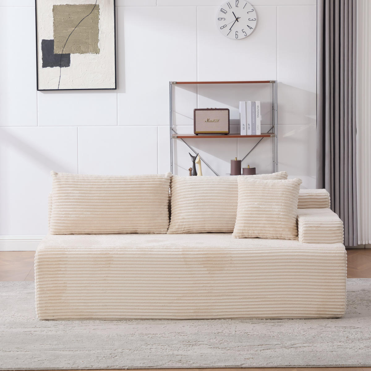 SOFAELEMENT 172/99/74.5 cm Elfenbein mit rutschfestem Boden - Ecru, Textil (99/74.5/172cm) - Oxeza