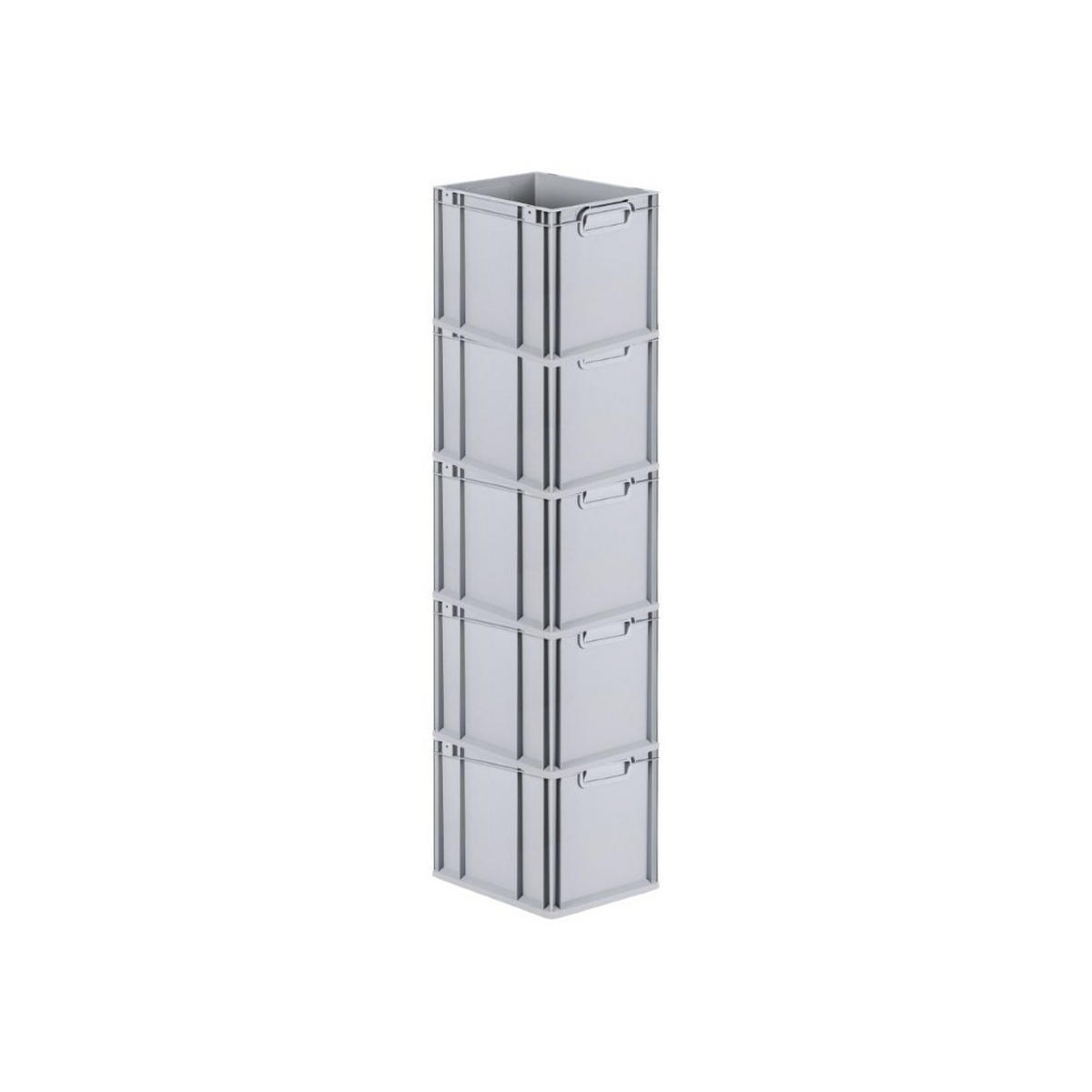EUROBOX 5x Nextgen Economy Mit Scharnierdeckel Grau/Gelb Griffe Geschlossen 30 Liter - Gelb, Kunststoff (30/32/40cm) - PROREGAL