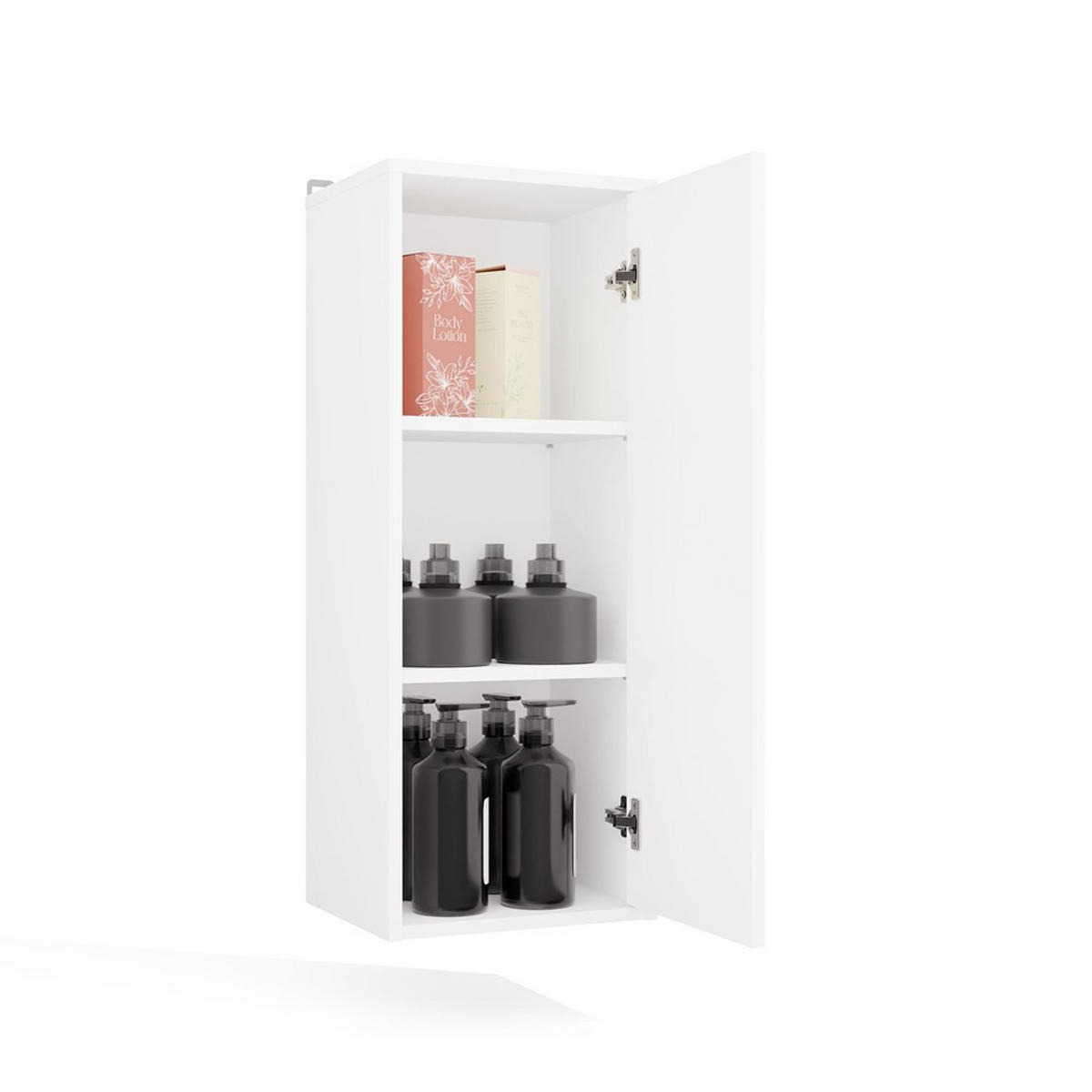 HÄNGENDER Badezimmerschrank NINA W1D Weiß 35 x 67 x 30 cm - Weiß, Holzwerkstoff (35/90/30cm)
