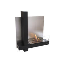 BIOETHANOL-KAMIN Schwarz Wandmodell inklusive 1.2 L Brennblock - Schwarz, Metall (74/65/19cm) - Purline