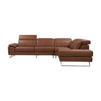ECKSOFA Genius Echtleder Cognacbraun - Cognac, Leder/Metall (264/230cm)