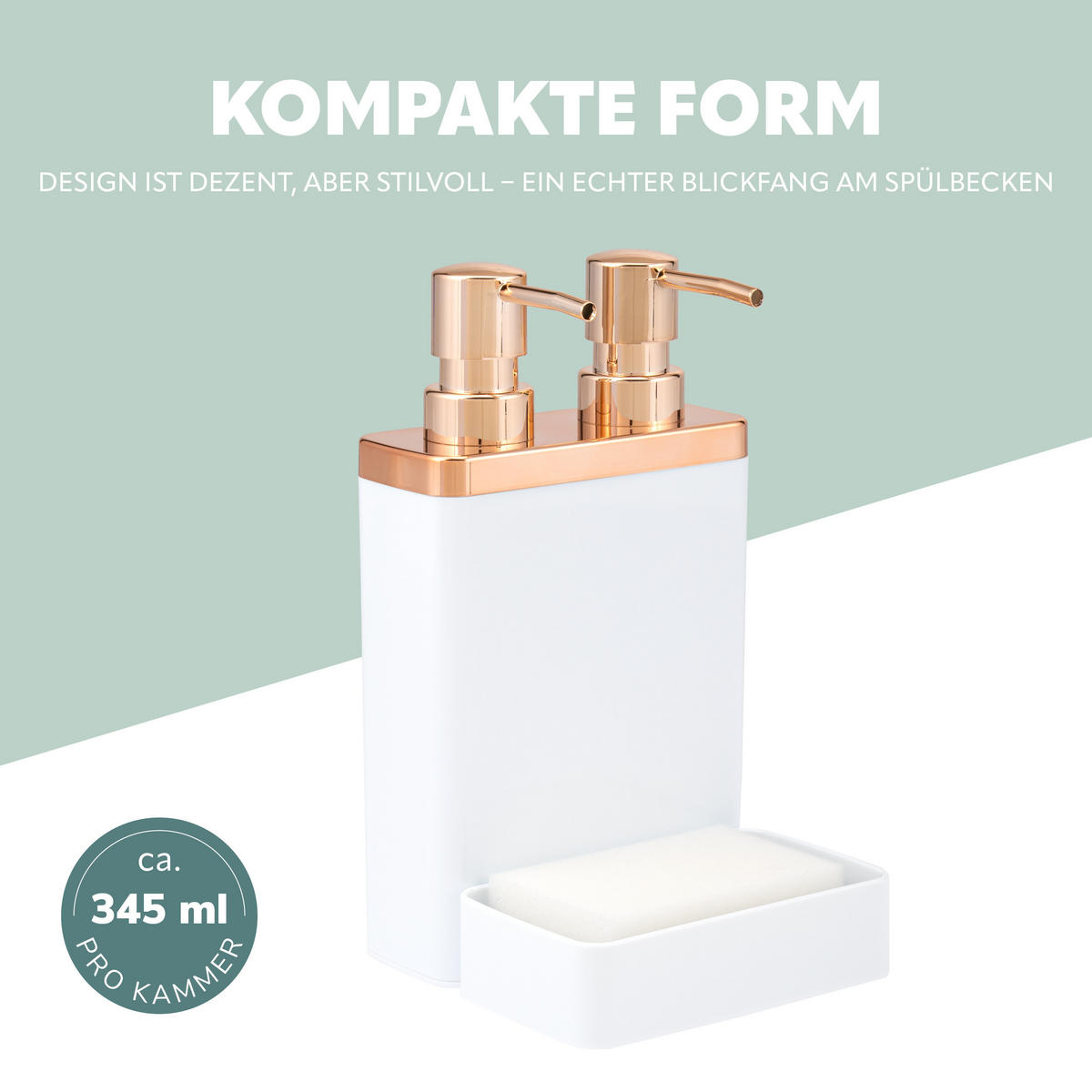 SEIFENSPENDER, weiß - Weiß, Kunststoff (12/21.5/12.5cm) - bremermann