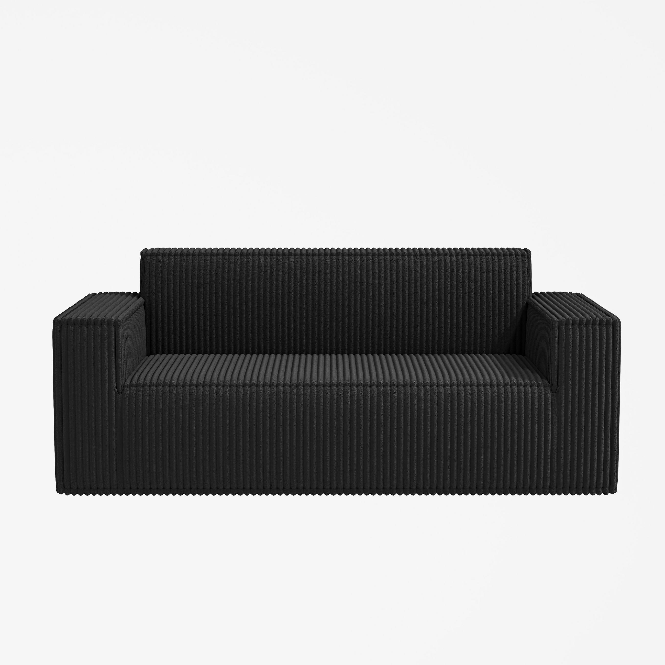 2-SITZER SOFA Cord Schwarz - Schwarz, Textil (178/70/86cm) - WISHDOR