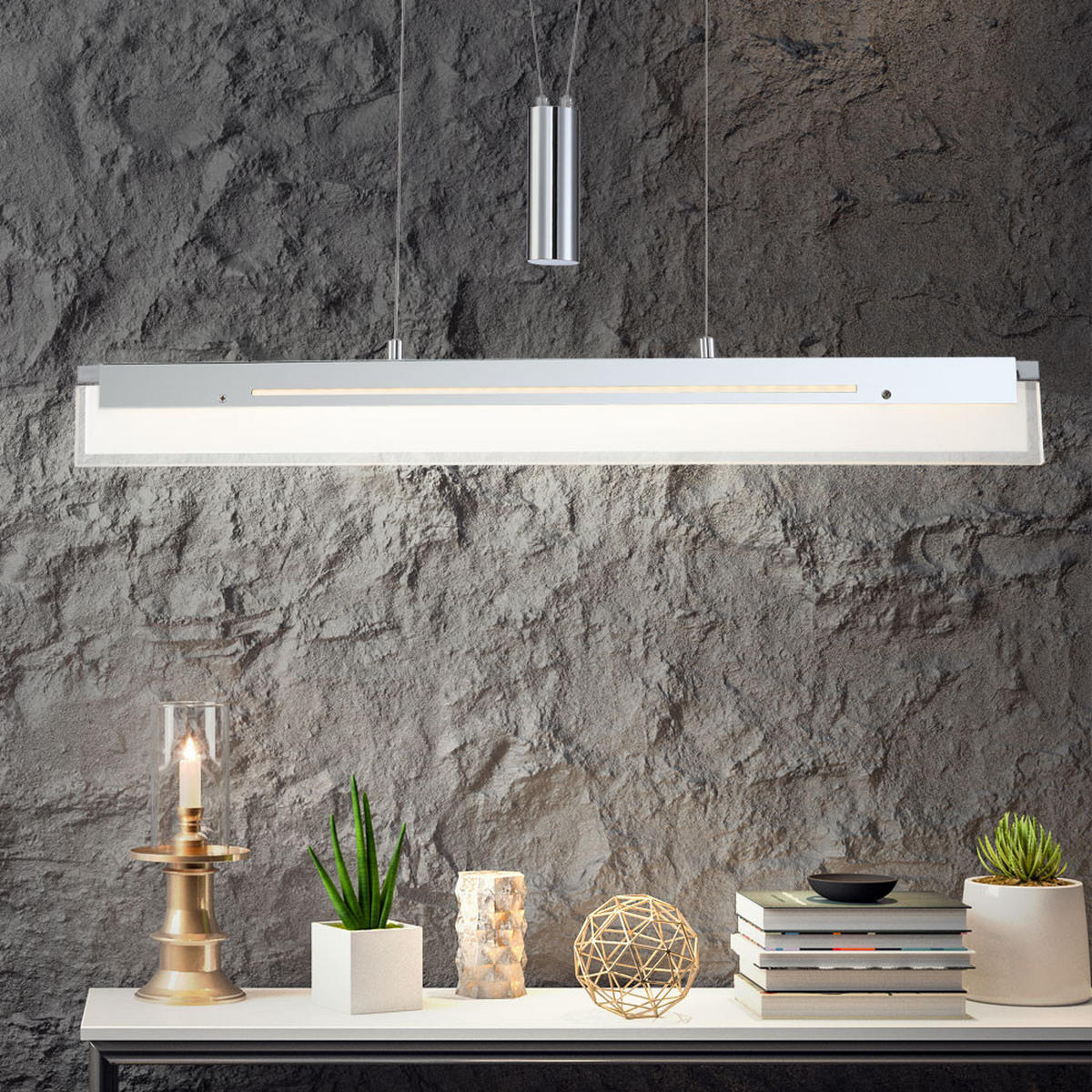 LED HÄNGELEUCHTE Ismeta Silber Glas - Silberfarben, Glas (80/80/160cm) - Globo Lighting