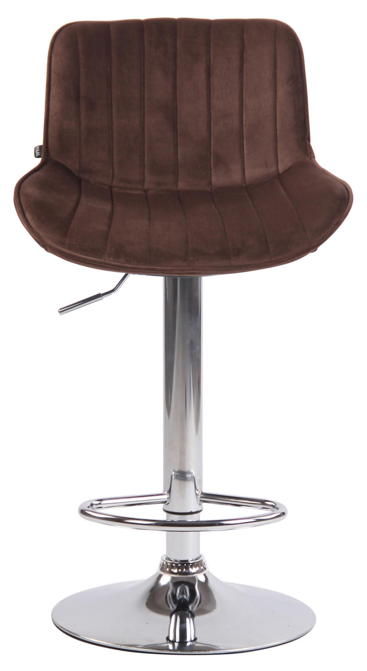 BARHOCKER Lento, Gestell Metall in Chromoptik, Samt Braun - Chromfarben/Braun, Textil/Metall (50/100/50cm) - TPFLiving