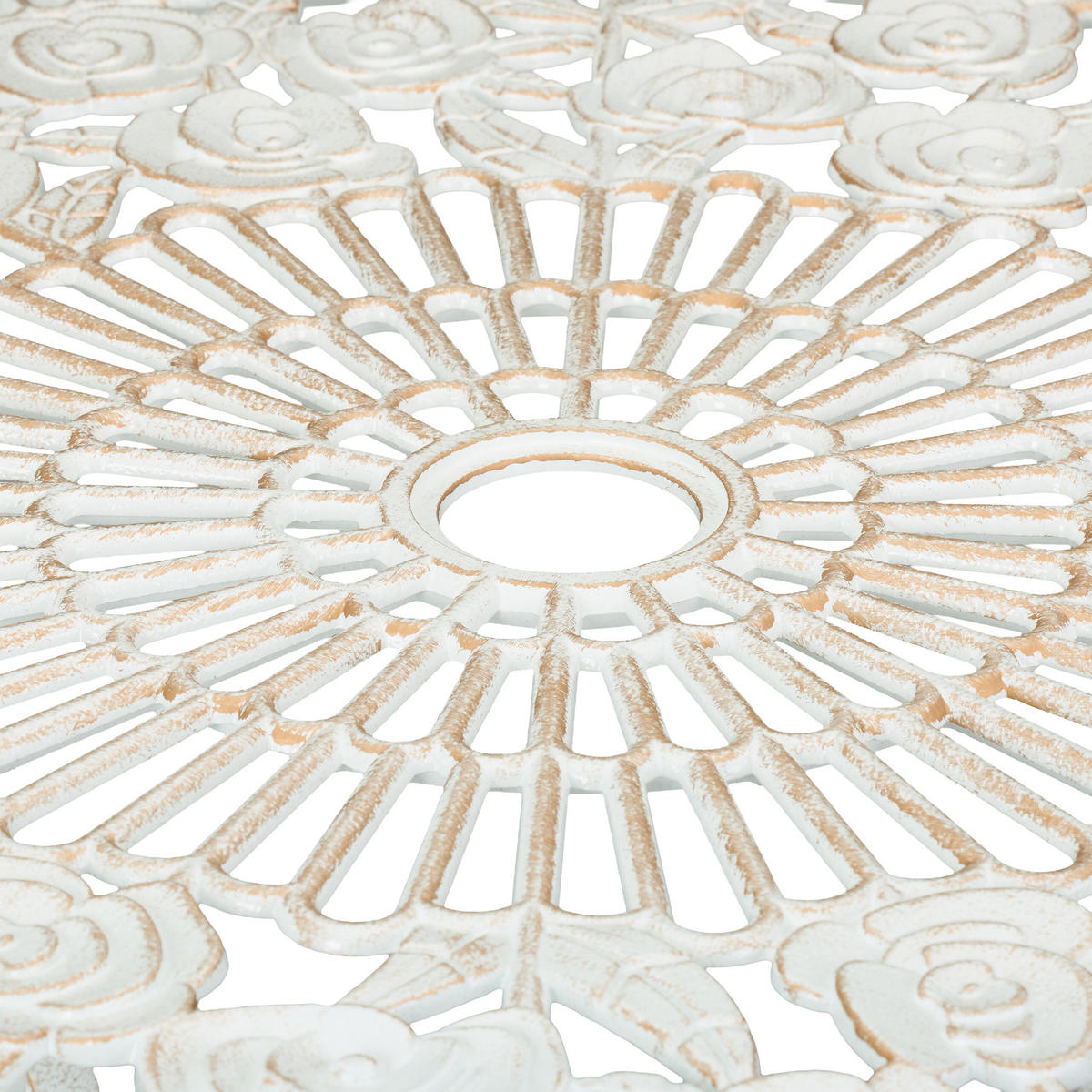 3-tlg.GARTENMÖBEL-SET - Weiß, Metall - Relaxdays