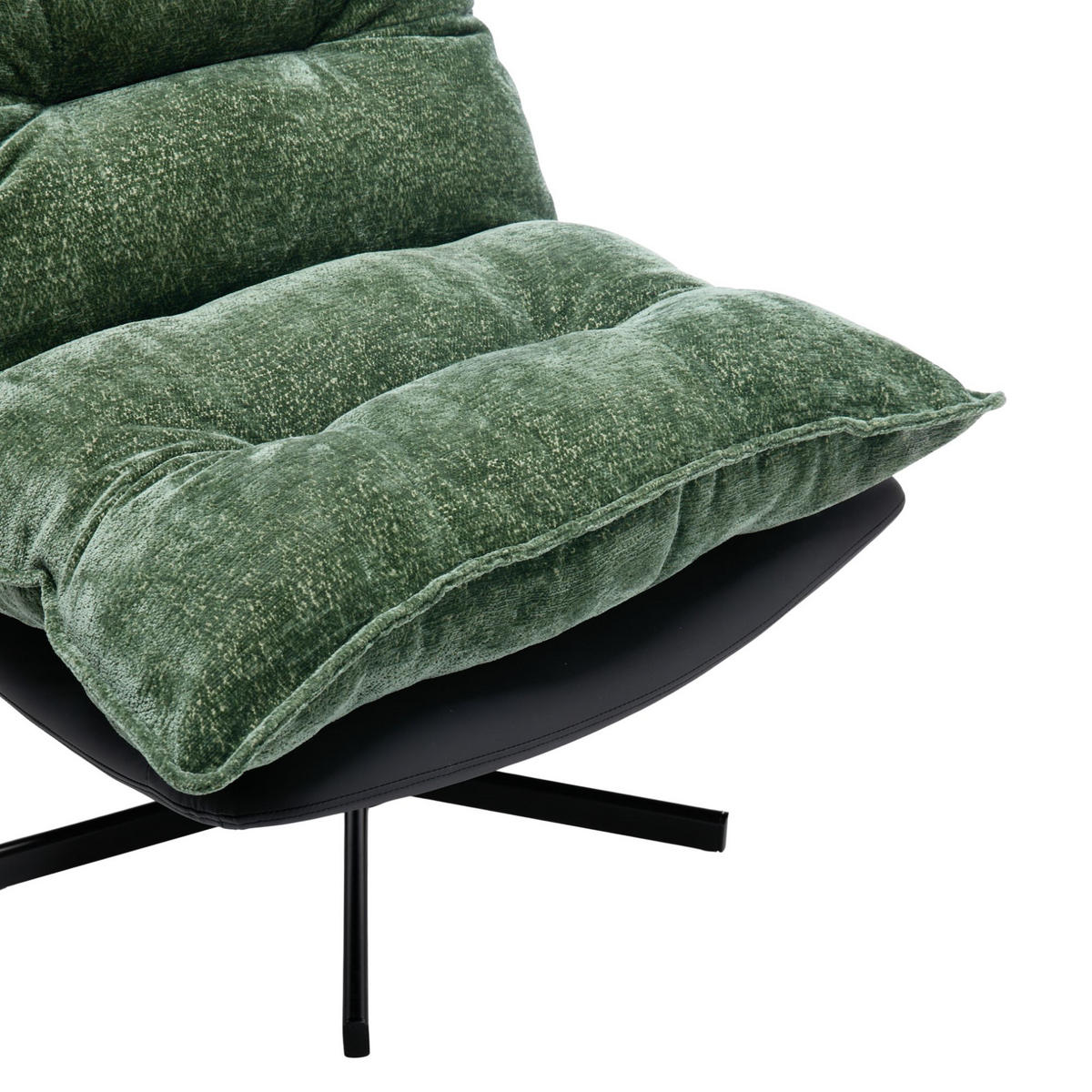 SESSEL Drehbar Relaxsessel 3-Stufen Lehne Memory Foam - Dunkelgrün, Textil (81/60/106cm) - Urban Meuble