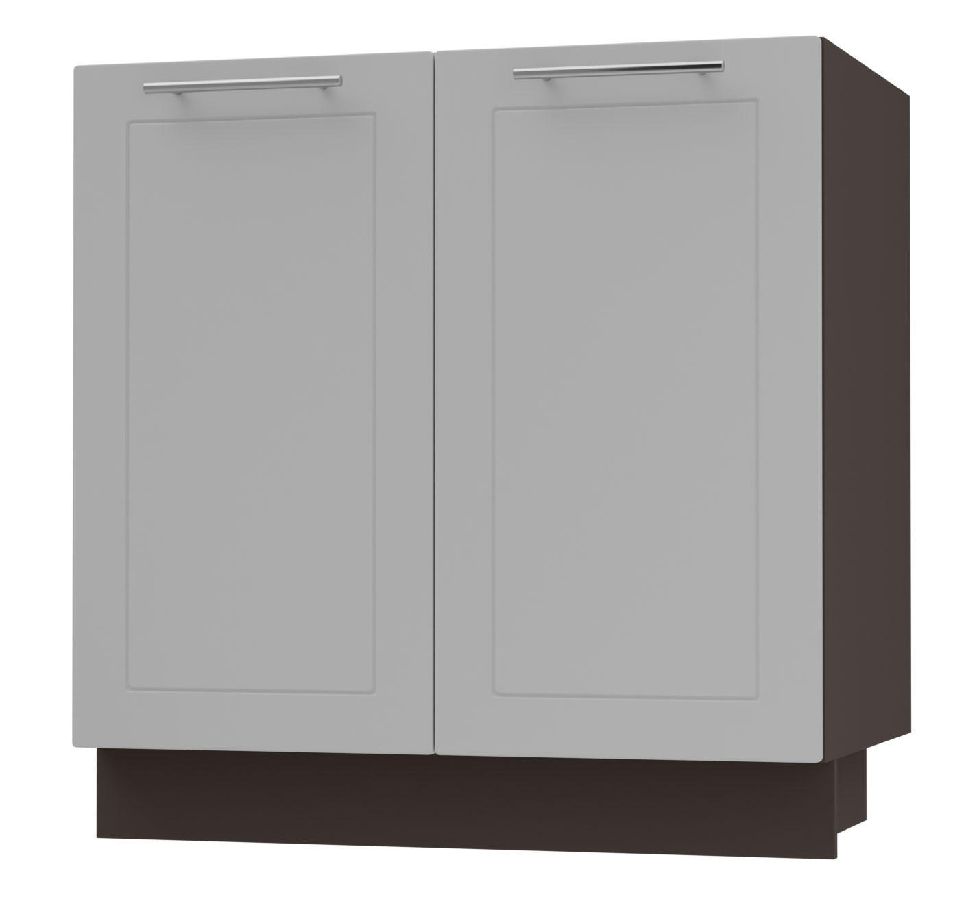 SPÜLENUNTERSCHRANK Bari D8Z/80 Lava / RAL 7040 fenstergrau 80 / 50 / 82cm - Dunkelgrau/Grau, Holz/Holzwerkstoff (80/82/50cm) - Feldmann-Wohnen