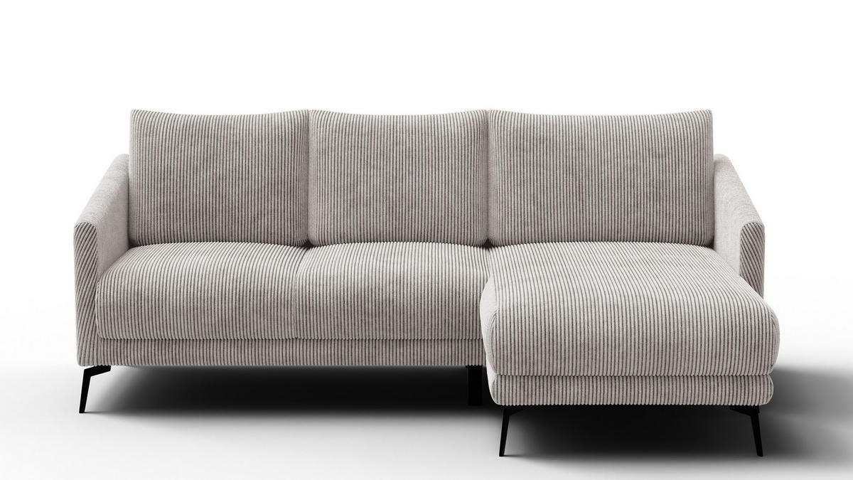 ECKSOFA VILT 3-Sitzer, perlweiß - Schwarz/Weiß, Holzwerkstoff/Textil (221/156cm) - Courtois Laville