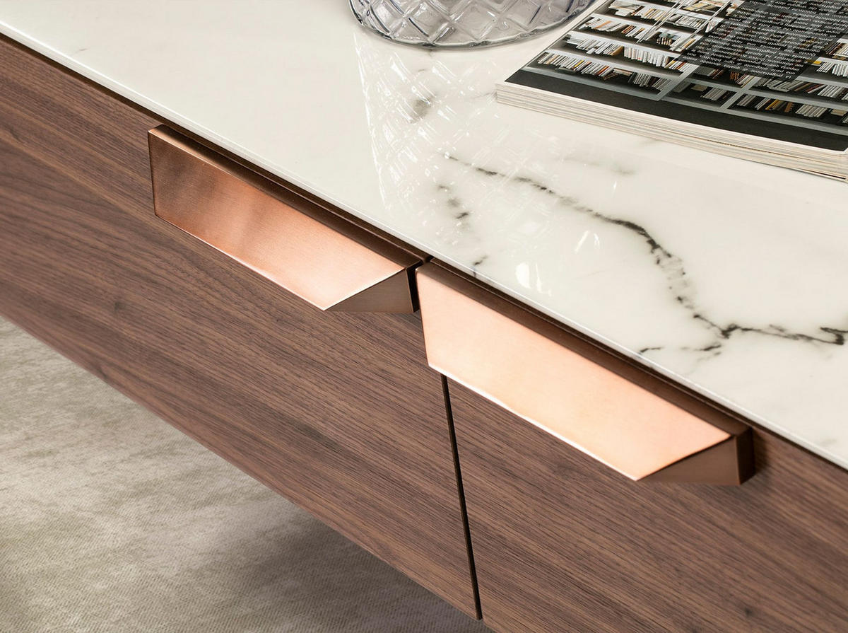 COUCHTISCH Rechteckiger aus Glas mit Marmor- und Nussbaumimitation 120/60/40 cm - Nussbaumfarben/Walnussfarben, Glas/Holz (60/120/40cm) - ANGEL CERDA