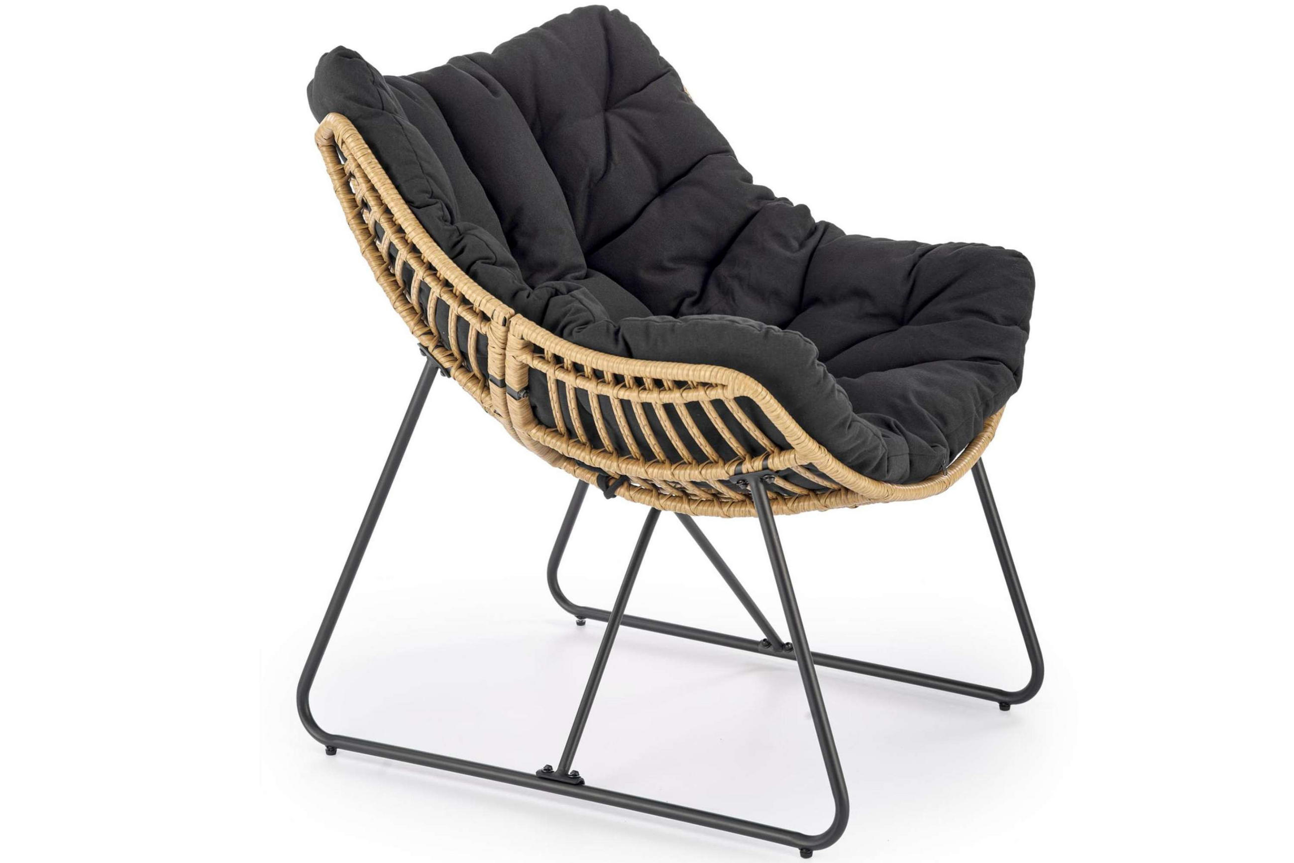 GARTENSESSEL BETTA Boho, beige/schwarz - Beige/Schwarz, Kunststoff (90/90/81cm) - KONSIMO®
