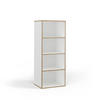 BÜCHERREGAL Tetrix Weiß 40 x 100 cm mit 4 Fächern - Beige/Weiß, Holzwerkstoff (40/100/30cm) - Vicco