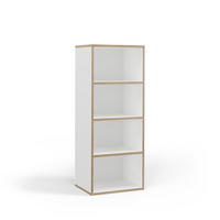 BÜCHERREGAL Tetrix Weiß 40 x 100 cm mit 4 Fächern - Beige/Weiß, Holzwerkstoff (40/100/30cm) - Vicco