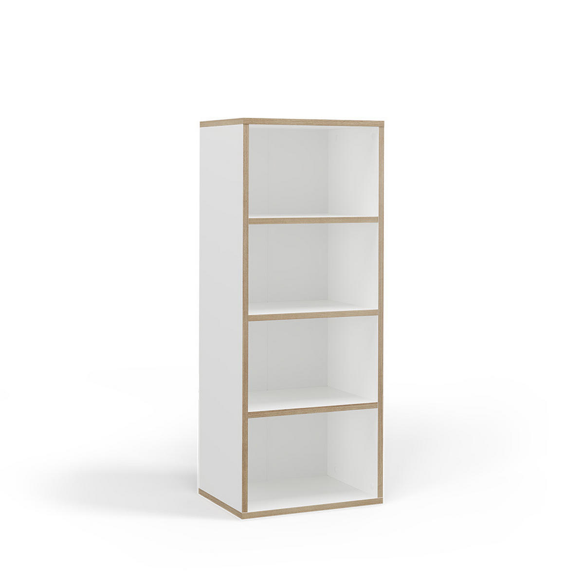 BÜCHERREGAL Tetrix Weiß 40 x 100 cm mit 4 Fächern - Beige/Weiß, Holzwerkstoff (40/100/30cm) - Vicco