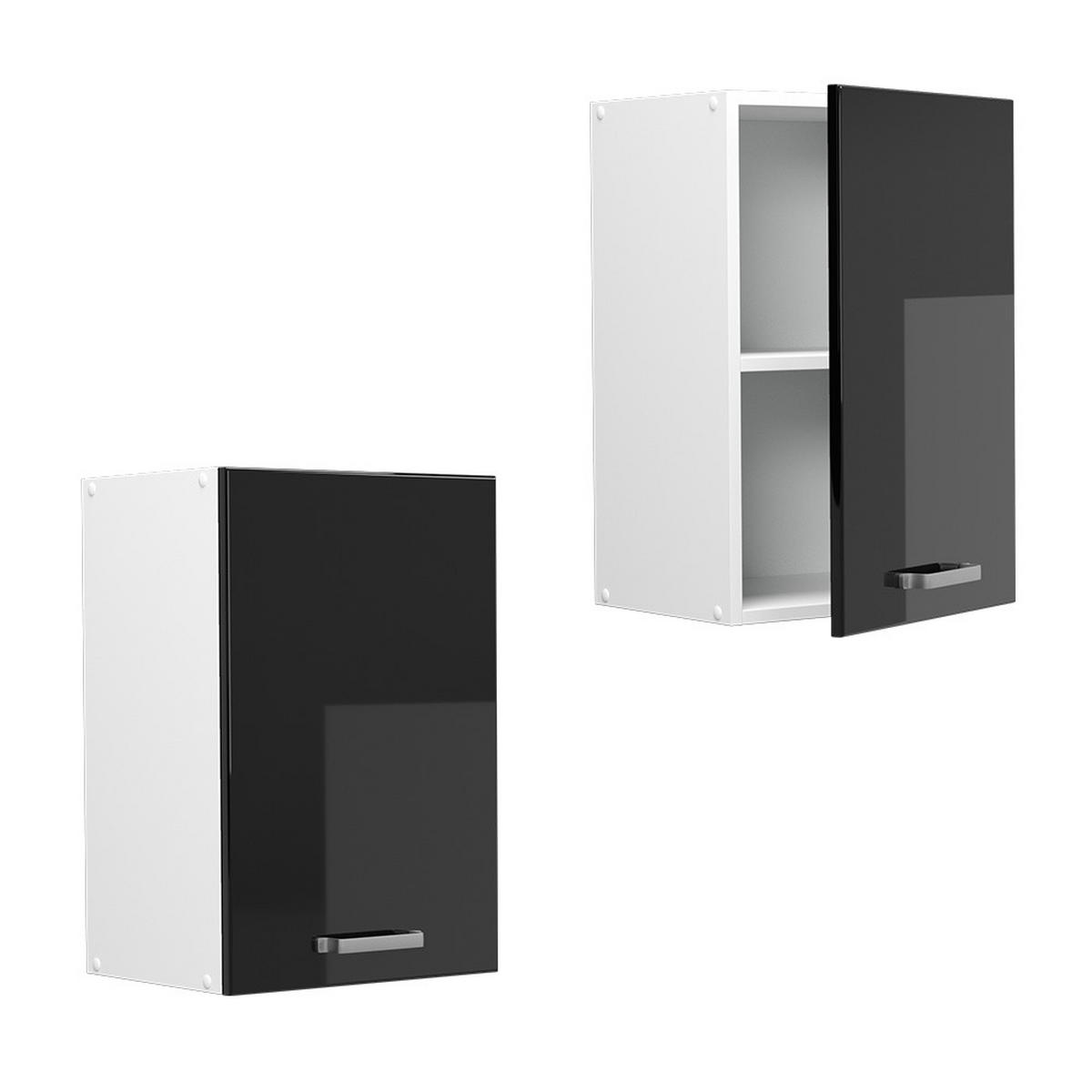 HÄNGESCHRANK R-Line Schwarz Hochglanz 40 cm - Schwarz Hochglanz/Schwarz, Holzwerkstoff (40/60/31cm) - Vicco