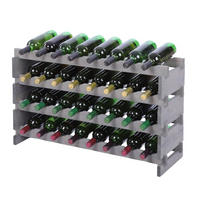 WEINREGAL VINOTECA FLEX PRO HxBxT 51x84x28cm 32 Flaschen auf 4 Ebenen Grau - Grau, Holz (84/51/28cm) - PROREGAL