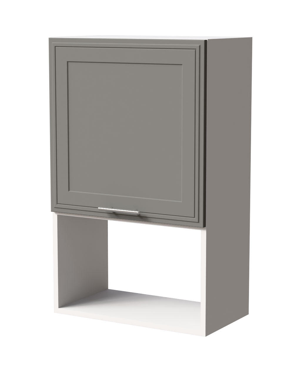 MIKROWELLENUMBAUSCHRANK Salo W4MK/60 Weiß / Dust Grey Matt 60 / 32,5 / 96cm - Weiß/Grau, Holz/Holzwerkstoff (60/96/32.5cm) - Feldmann-Wohnen
