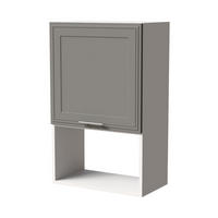 MIKROWELLENUMBAUSCHRANK Salo W4MK/60 Weiß / Dust Grey Matt 60 / 32,5 / 96cm - Weiß/Grau, Holz/Holzwerkstoff (60/96/32.5cm) - Feldmann-Wohnen