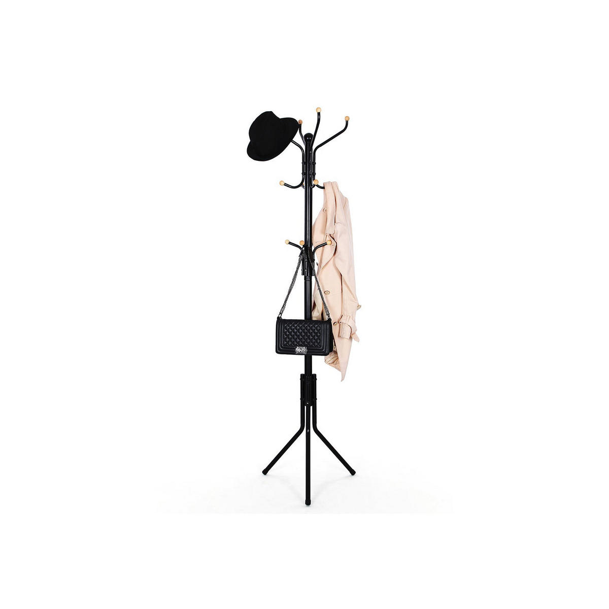 GARDEROBENSTÄNDER - Schwarz, Metall (44/182/44cm) - Hansiro