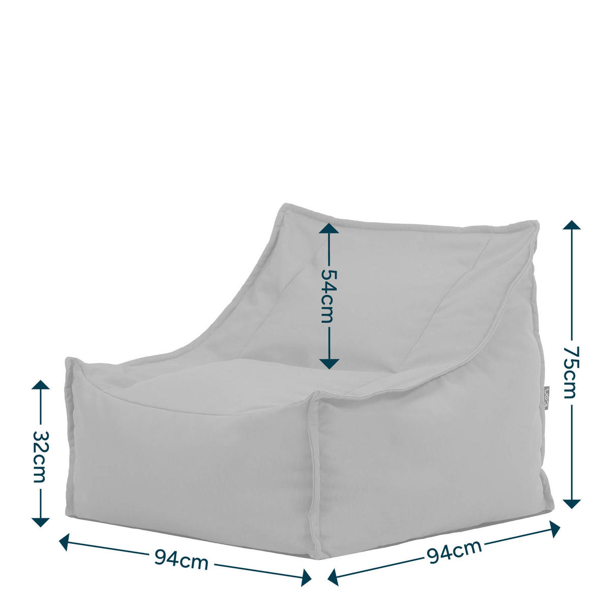 SITZSACK Outdoor Alto - Blau, Textil (94/75/94cm) - icon