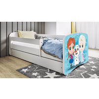 KINDERBETT Winterschwestern 70x140 cm mit Schublade, Rausfallschutz & Lattenrost, Weiß - Weiß, Holzwerkstoff (70/140cm) - RAUMHIRSCH FURNITURE