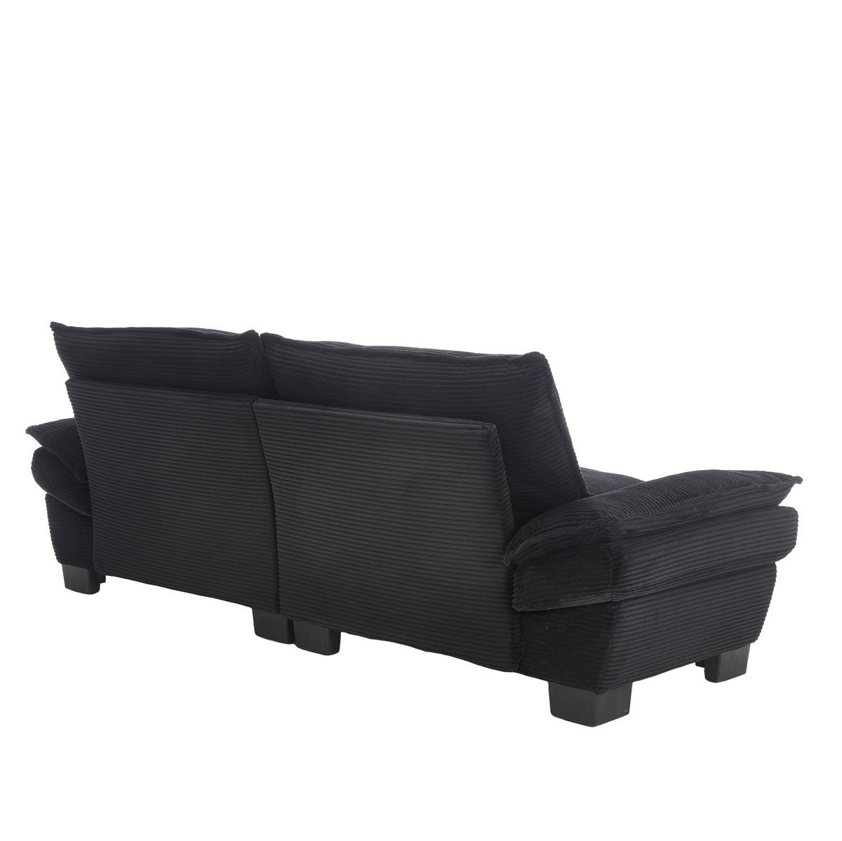 SOFA für 2 Personen mit Velvet-Bezug in Schwarz 224/81/81 cm - Schwarz, Textil (224/81/81cm) - OKWISH