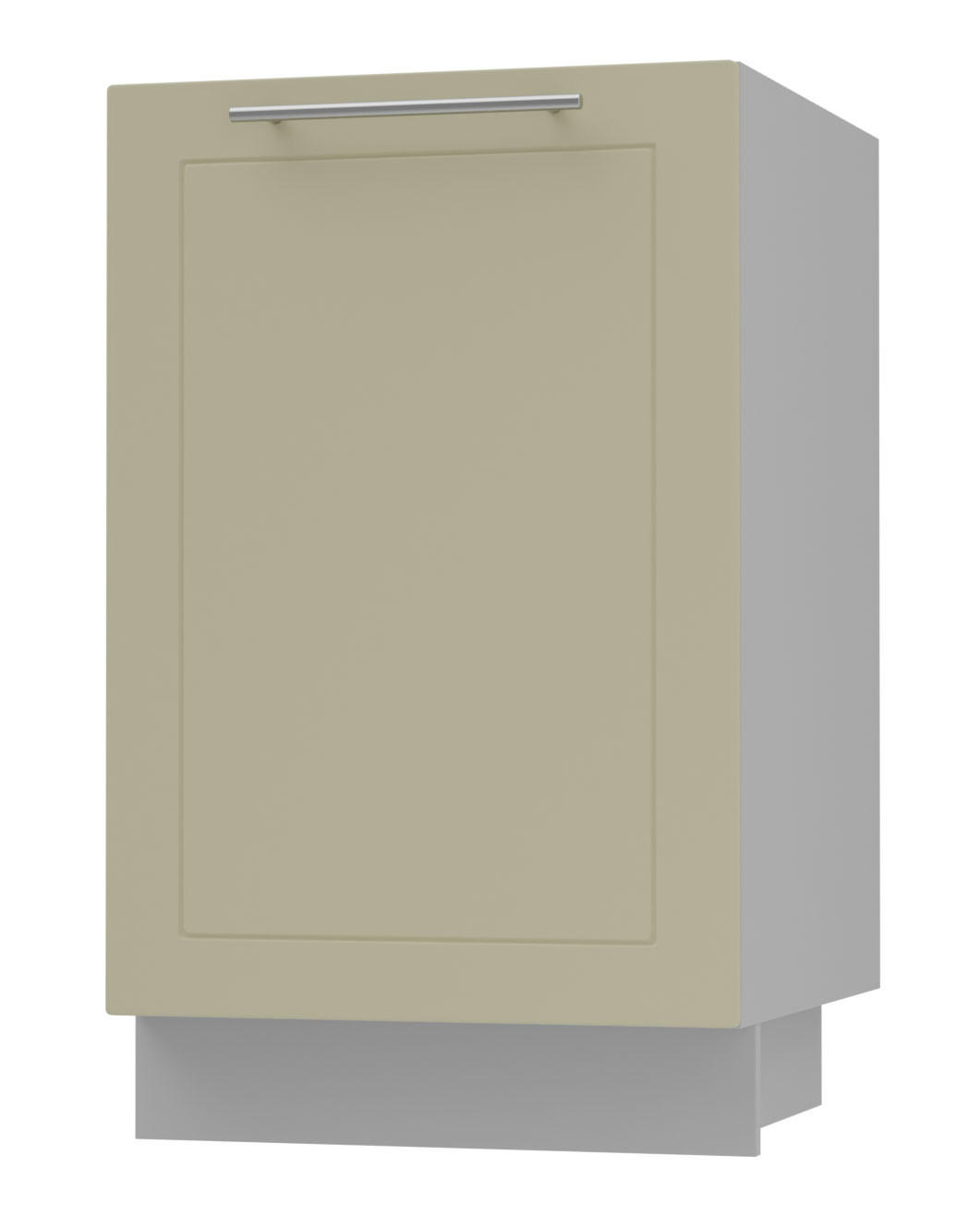 KÜCHENUNTERSCHRANK Kvantum D1D/50 Vanille Matt / Grau Matt 50 / 50 / 82cm - Creme/Grau, Holz/Holzwerkstoff (50/82/50cm) - Feldmann-Wohnen